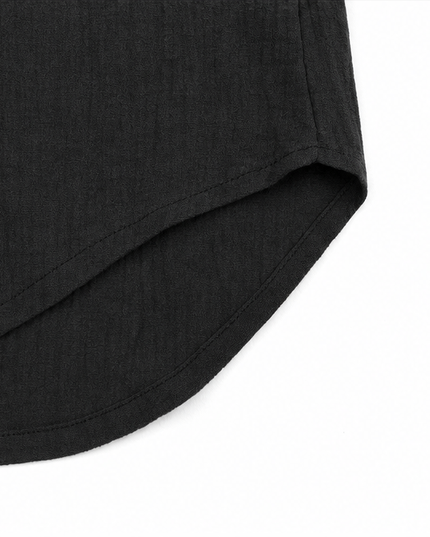 Women's Relaxed V-Neck 3/4 Sleeve Curved Hem Blouse
