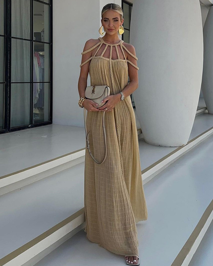 Women's Summer with Braided Neckline Maxi Dress - product image 2