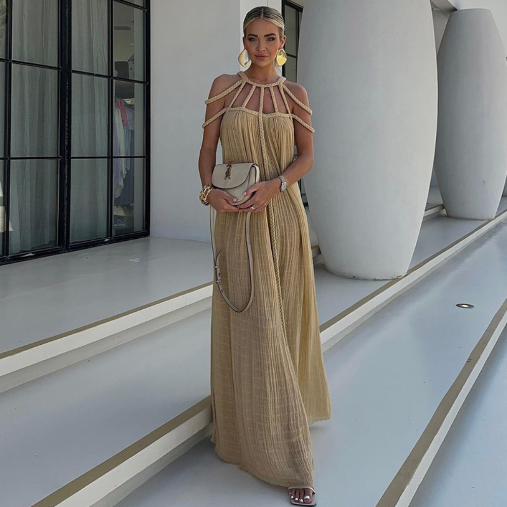 Women's Summer with Braided Neckline Maxi Dress - product image 2