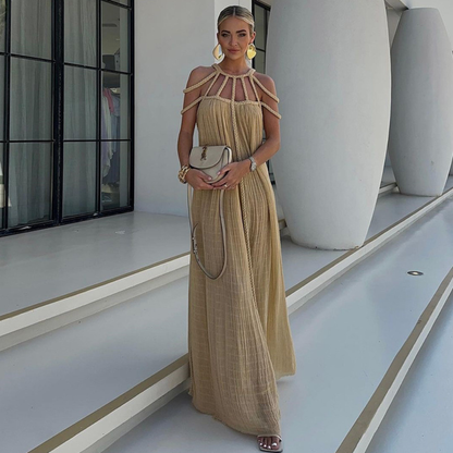 Women's Summer with Braided Neckline Maxi Dress - product image 2