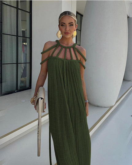 Women's Summer with Braided Neckline Maxi Dress - product image 4