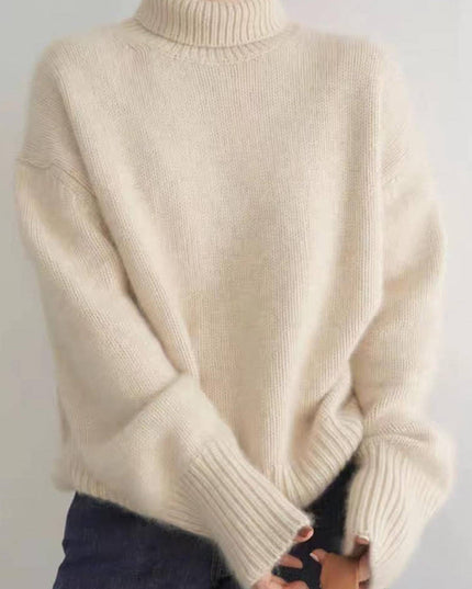 Women's Ribbed Turtleneck Pullover in a Boxy Fit