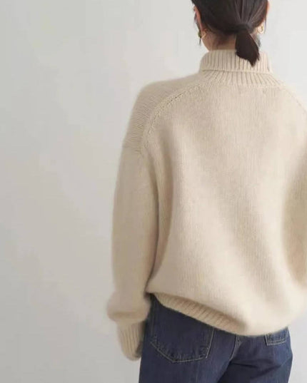Women's Ribbed Turtleneck Pullover in a Boxy Fit