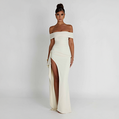 Women's Ruched Sculpted Bodycon Cocktail Maxi Dress