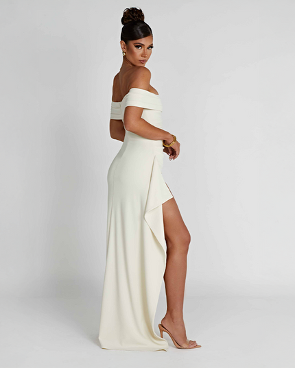 Women's Ruched Sculpted Bodycon Cocktail Maxi Dress