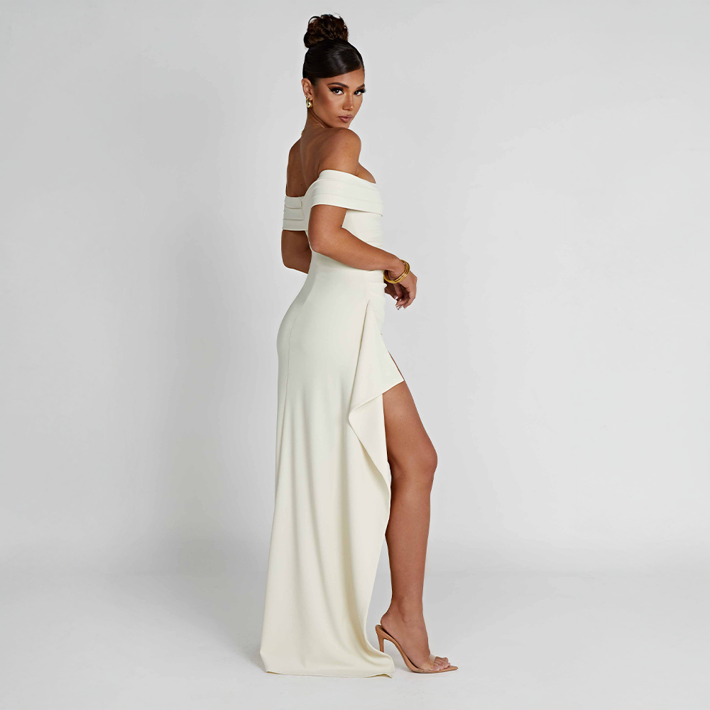 Women's Ruched Sculpted Bodycon Cocktail Maxi Dress
