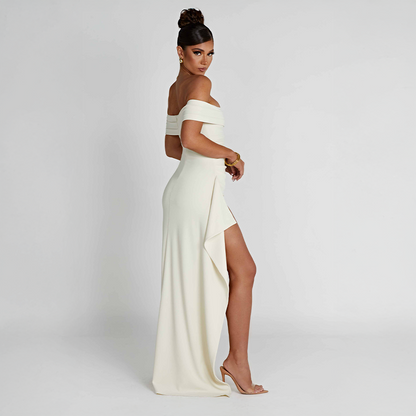 Women's Ruched Sculpted Bodycon Cocktail Maxi Dress