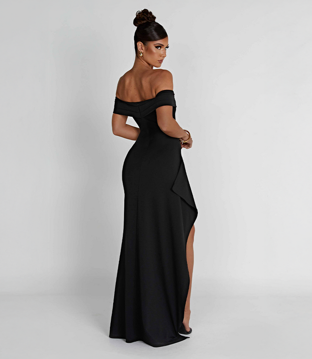 Women's Ruched Sculpted Bodycon Cocktail Maxi Dress