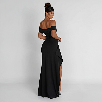 Women's Ruched Sculpted Bodycon Cocktail Maxi Dress