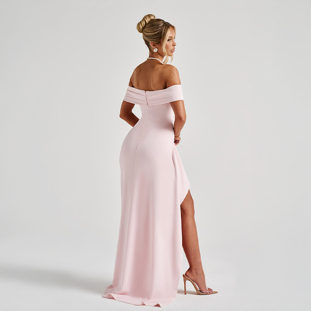 Women's Ruched Sculpted Bodycon Cocktail Maxi Dress