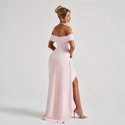 Women's Ruched Sculpted Bodycon Cocktail Maxi Dress