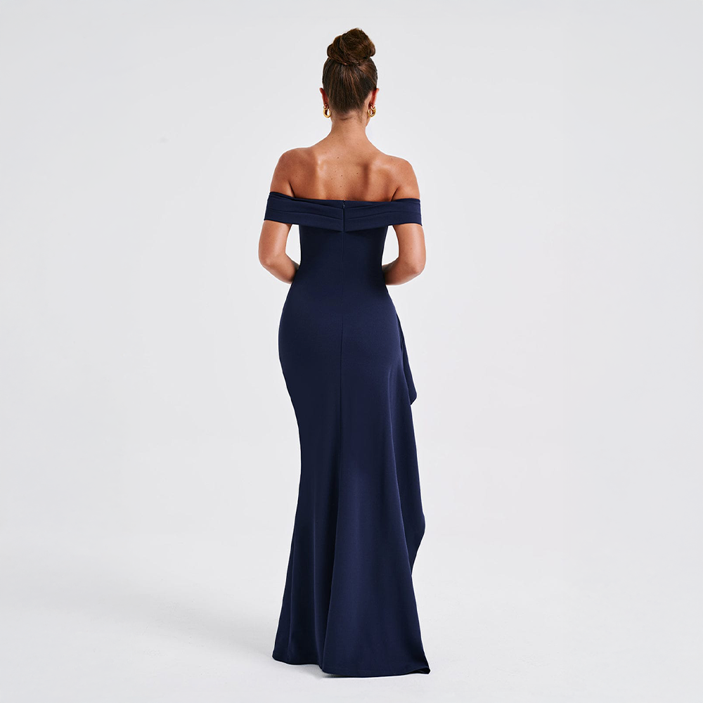 Women's Ruched Sculpted Bodycon Cocktail Maxi Dress