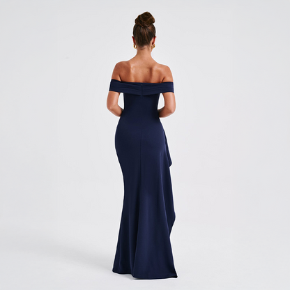Women's Ruched Sculpted Bodycon Cocktail Maxi Dress