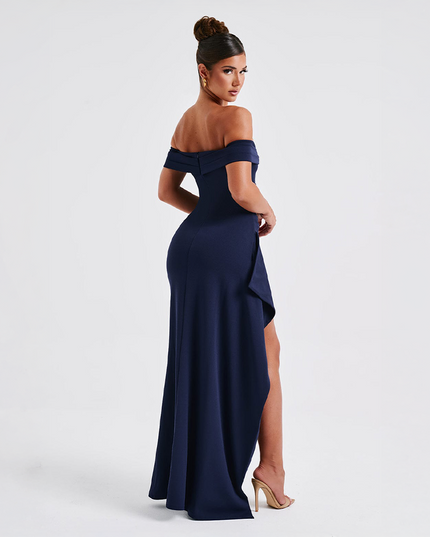 Women's Ruched Sculpted Bodycon Cocktail Maxi Dress