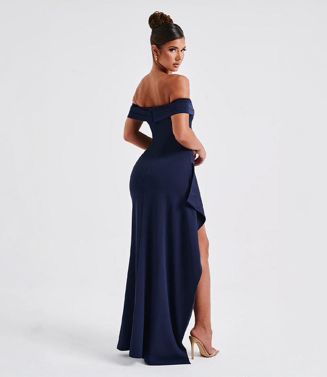 Women's Ruched Sculpted Bodycon Cocktail Maxi Dress