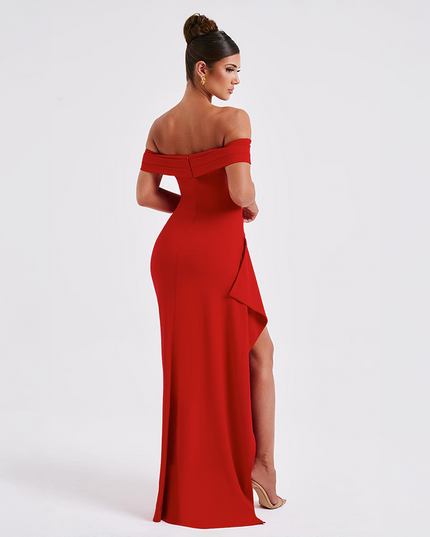 Women's Ruched Sculpted Bodycon Cocktail Maxi Dress