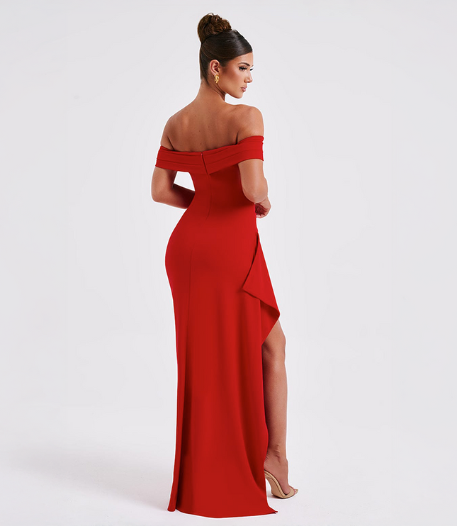Women's Ruched Sculpted Bodycon Cocktail Maxi Dress