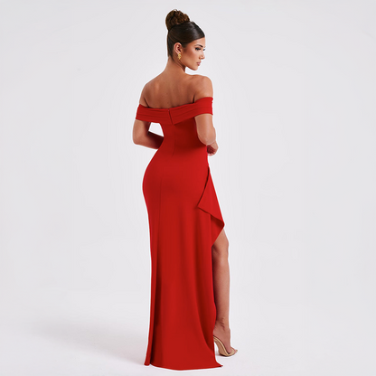 Women's Ruched Sculpted Bodycon Cocktail Maxi Dress