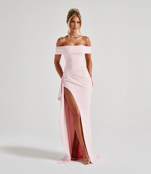 Women's Ruched Sculpted Bodycon Cocktail Maxi Dress