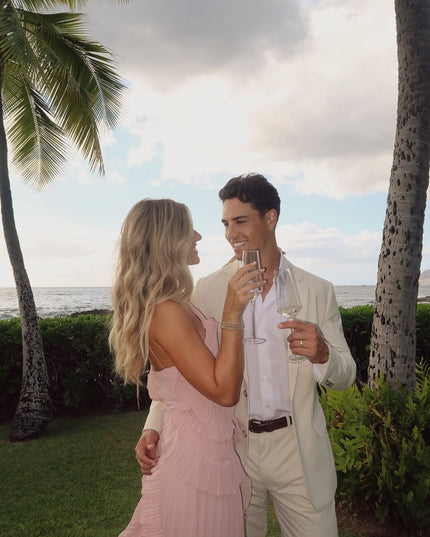 Women's Ruffled Pink Dress with a Halter Neckline