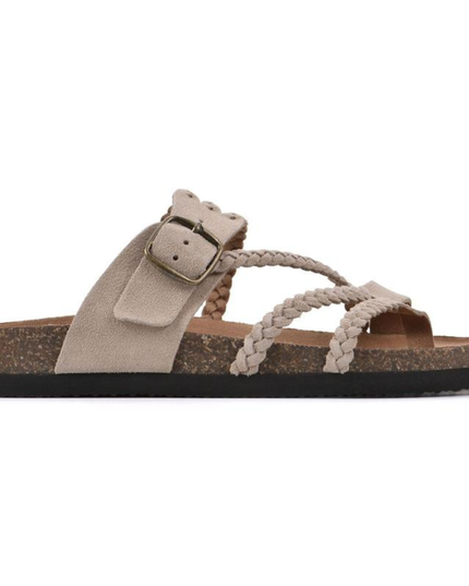 Women's Sandals with a Braided Toe-Loop and Adjustable Buckle