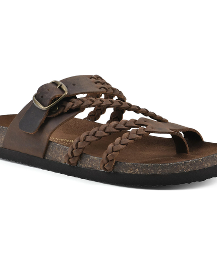 Women's Sandals with a Braided Toe-Loop and Adjustable Buckle