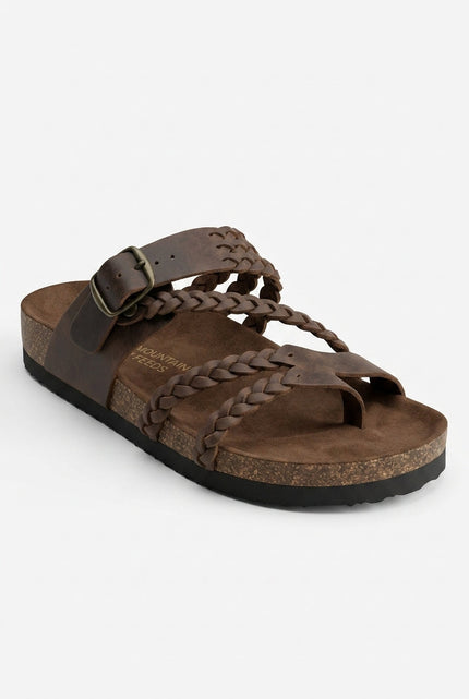 Women's Sandals with a Braided Toe-Loop and Adjustable Buckle