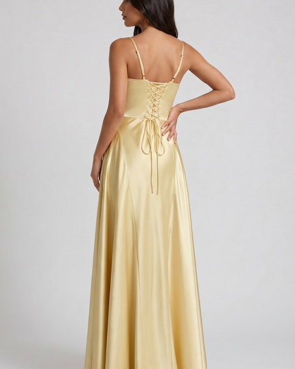 Women's Satin Halter Neck Maxi Cocktail Summer Dress