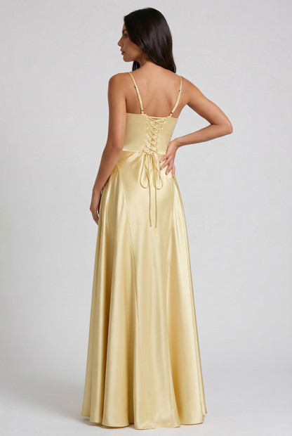 Women's Satin Halter Neck Maxi Cocktail Summer Dress