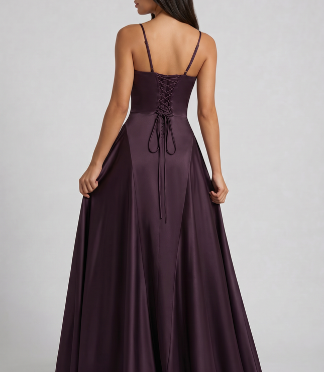 Women's Satin Halter Neck Maxi Cocktail Summer Dress