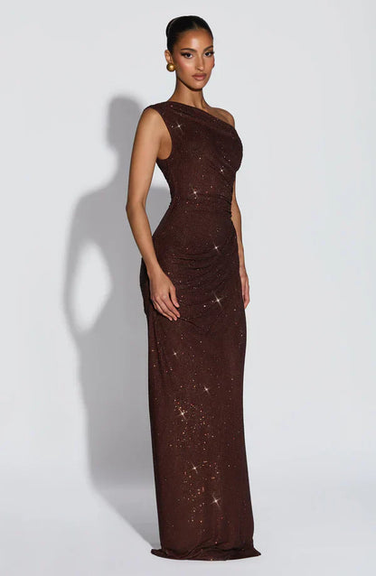 Women's Satin V-Neck Cocktail Maxi Dress for Summer