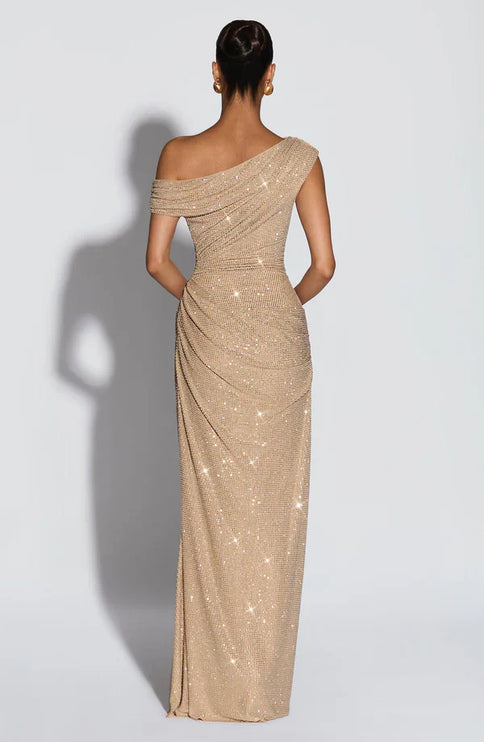 Women's Satin V-Neck Cocktail Maxi Dress for Summer