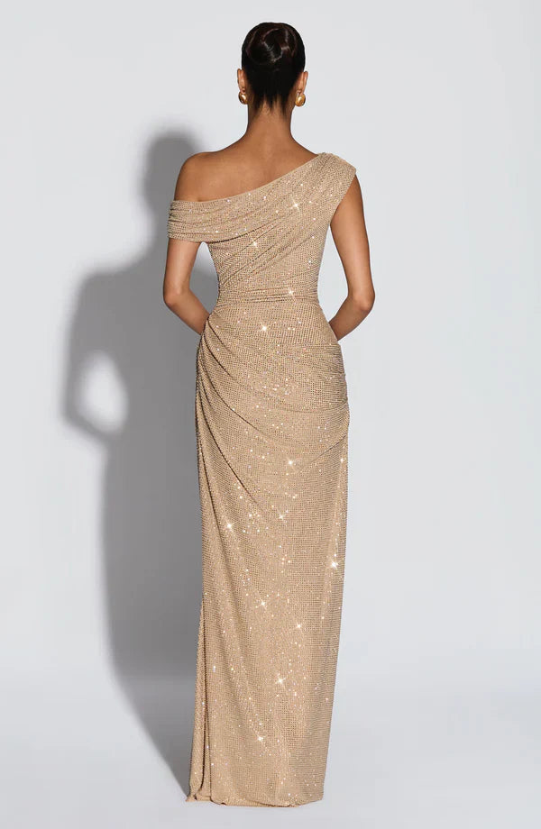 Women's Satin V-Neck Cocktail Maxi Dress for Summer