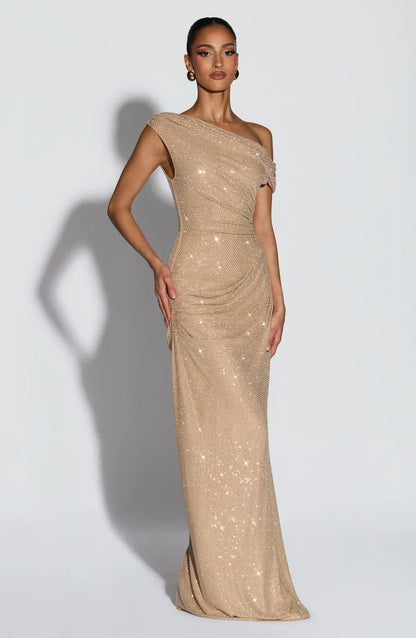 Women's Satin V-Neck Cocktail Maxi Dress for Summer