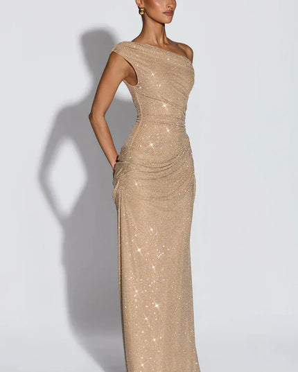Women's Satin V-Neck Cocktail Maxi Dress for Summer