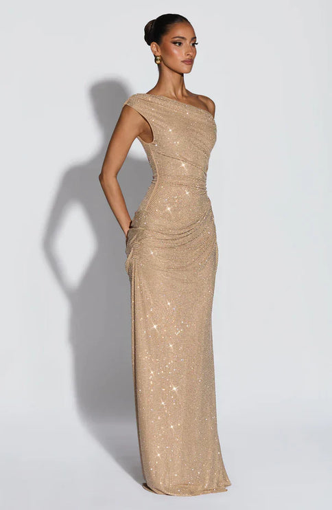 Women's Satin V-Neck Cocktail Maxi Dress for Summer