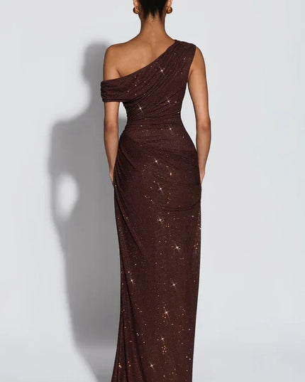 Women's Satin V-Neck Cocktail Maxi Dress for Summer