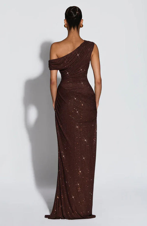 Women's Satin V-Neck Cocktail Maxi Dress for Summer