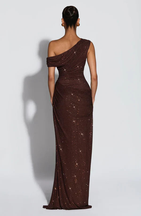 Women's Satin V-Neck Cocktail Maxi Dress for Summer