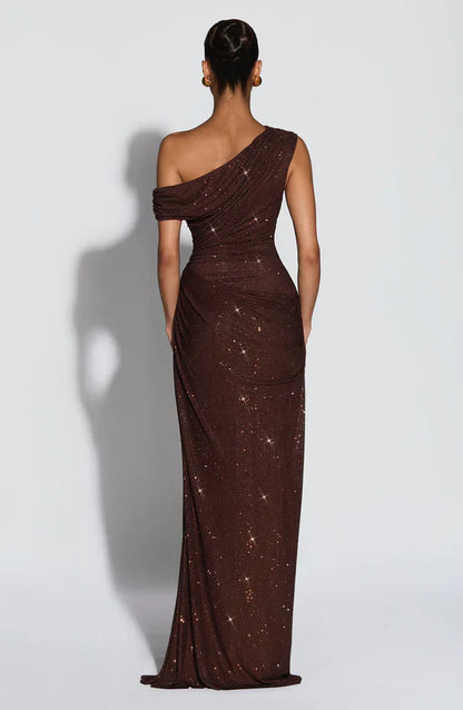 Women's Satin V-Neck Cocktail Maxi Dress for Summer