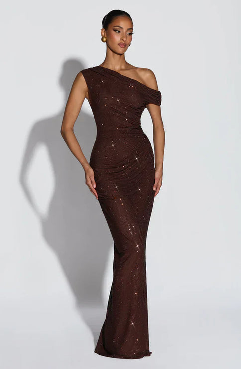 Women's Satin V-Neck Cocktail Maxi Dress for Summer