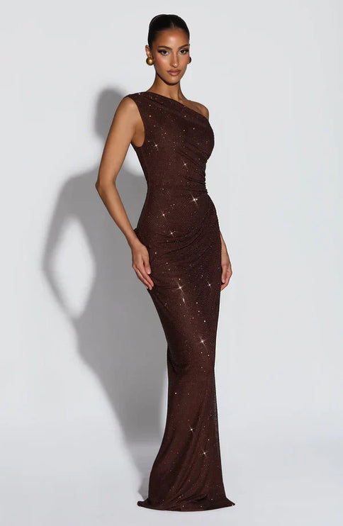 Women's Satin V-Neck Cocktail Maxi Dress for Summer