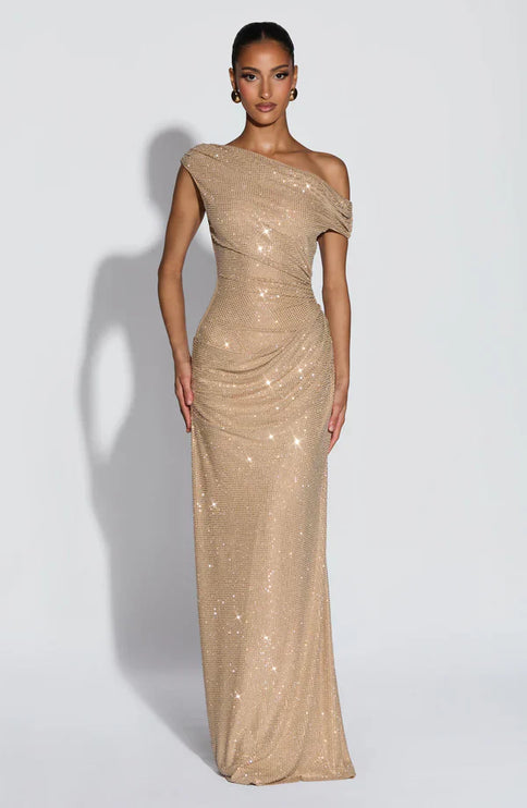 Women's Satin V-Neck Cocktail Maxi Dress for Summer