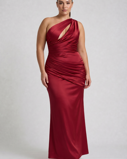 Women's Satin V-Neck Maxi Evening Party Summer Dress