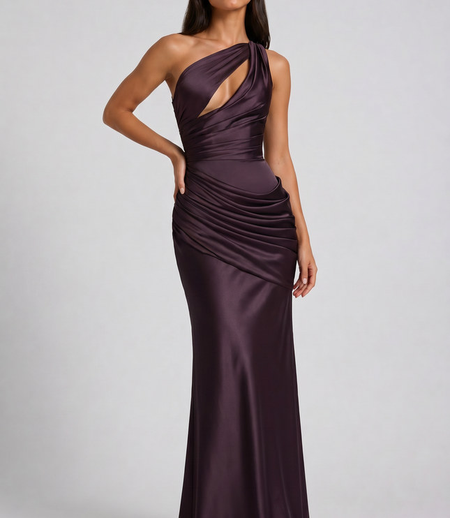 Women's Satin V-Neck Maxi Evening Party Summer Dress