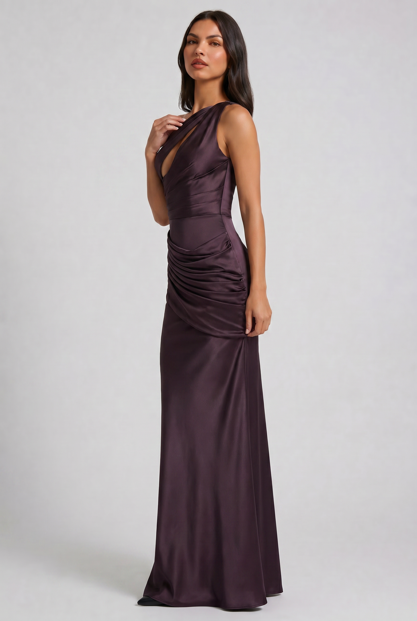 Women's Satin V-Neck Maxi Evening Party Summer Dress