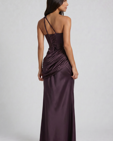 Women's Satin V-Neck Maxi Evening Party Summer Dress
