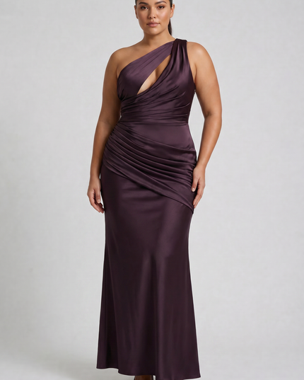 Women's Satin V-Neck Maxi Evening Party Summer Dress