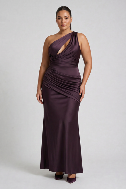 Women's Satin V-Neck Maxi Evening Party Summer Dress