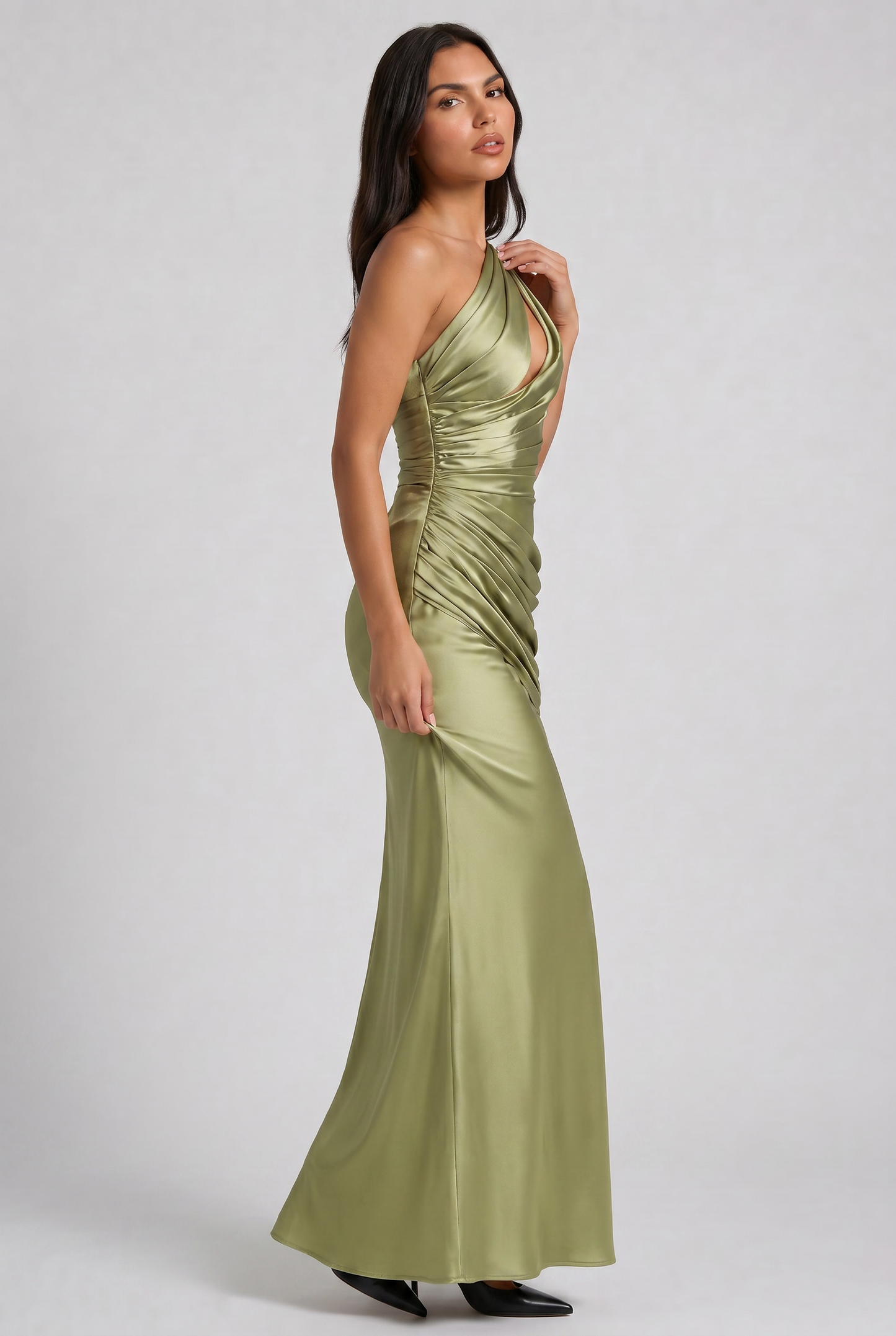 Women's Satin V-Neck Maxi Evening Party Summer Dress